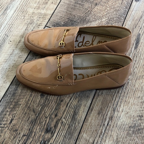 Sam Edelman Loraine Bit Loafers Tan Neutral Patent Leather Shoes Womens Size 9 - Picture 5 of 17